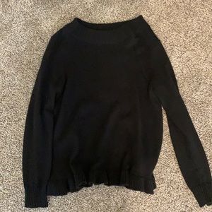 Old navy- black sweater, ruffle bottom, medium